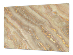 Gigantic Worktop saver and Pastry Board - Tempered GLASS Cutting Board DD21 Marbles 1 Series: Golden mineral