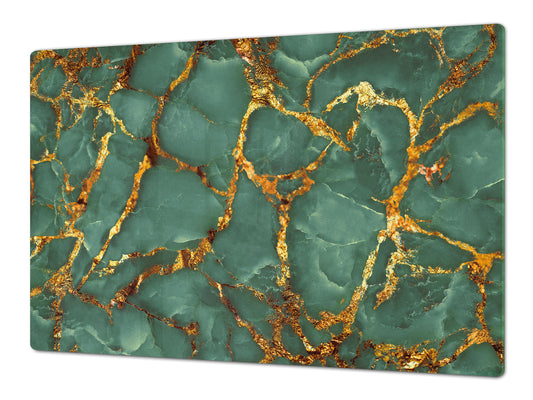 Gigantic Worktop saver and Pastry Board - Tempered GLASS Cutting Board DD21 Marbles 1 Series: Swirls of marble