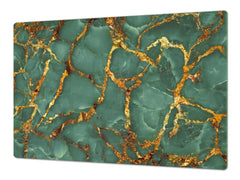 Gigantic Worktop saver and Pastry Board - Tempered GLASS Cutting Board DD21 Marbles 1 Series: Swirls of marble