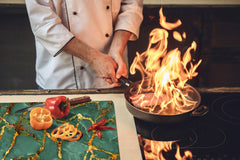 Gigantic Worktop saver and Pastry Board - Tempered GLASS Cutting Board DD21 Marbles 1 Series: Swirls of marble
