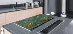 Gigantic Worktop saver and Pastry Board - Tempered GLASS Cutting Board DD21 Marbles 1 Series: Swirls of marble