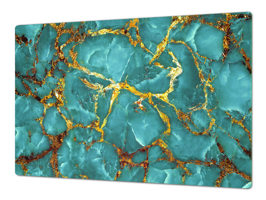 Gigantic Worktop saver and Pastry Board - Tempered GLASS Cutting Board DD21 Marbles 1 Series: Rippled marble surface