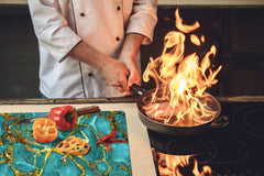 Gigantic Worktop saver and Pastry Board - Tempered GLASS Cutting Board DD21 Marbles 1 Series: Rippled marble surface