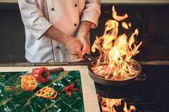 Gigantic Worktop saver and Pastry Board - Tempered GLASS Cutting Board DD21 Marbles 1 Series: Green marble with golden veins 1