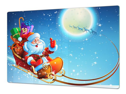 ENORME CUBREVITRO DE CRISTAL TEMPLADO - DD30 Serie de Navidad: Papá Noel con regalos