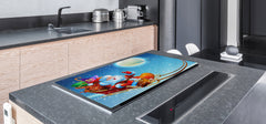 HUGE TEMPERED GLASS COOKTOP COVER - DD30 Christmas Series: Santa Claus with gifts