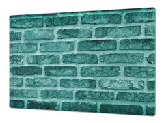 GIGANTIC CUTTING BOARD and Cooktop Cover - Glass Kitchen Board DD35 Textures and tiles 1 Series: Green vintage brick
