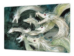 Enorm Küchenbrett aus Hartglas und Induktionskochplattenabdeckung; Food series DD16: African food