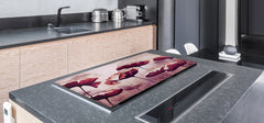 ENORMOUS Tempered GLASS Chopping Board - Flower series DD06A Poppies 3