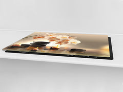 ENORMOUS Tempered GLASS Chopping Board - Flower series DD06A Orchid 3