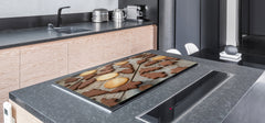 Tempered GLASS Cutting Board - Glass Kitchen Board; Cakes and Sweets Serie DD13 Christmas tree cookies
