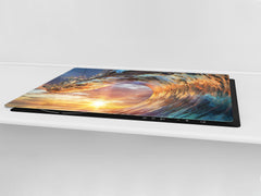 Gigantic KITCHEN BOARD & Induction Cooktop Cover - Water Series DD10 Water wave