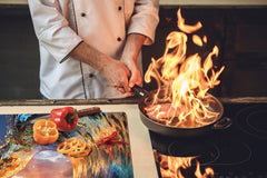 Gigantic KITCHEN BOARD & Induction Cooktop Cover - Water Series DD10 Water wave