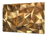 Gigantic Worktop saver and Pastry Board - Tempered GLASS Cutting Board - MEASURES: SINGLE: 80 x 52 cm; DOUBLE: 40 x 52 cm; DD38 Golden Waves Series: Stylish triangles