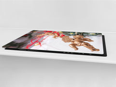 HUGE TEMPERED GLASS COOKTOP COVER - DD30 Christmas Series: Golden angel 2