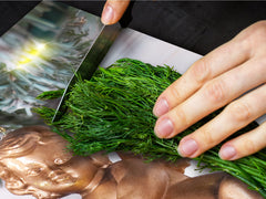 HUGE TEMPERED GLASS COOKTOP COVER - DD30 Christmas Series: Golden angel 2