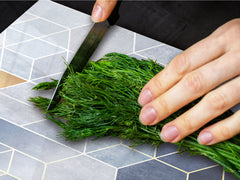 ENORMOUS Tempered GLASS Chopping Board - Induction Cooktop Cover DD36 Textures and tiles 2 Series: Golden-blue geometric abstraction