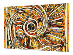 Enorm Küchenbrett aus Hartglas und Induktionskochplattenabdeckung; Food series DD16: African food