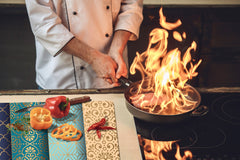 HUGE TEMPERED GLASS CHOPPING BOARD ; Moroccan design Series DD21 Floral mandala