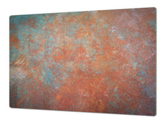 BIG KITCHEN BOARD & Induction Cooktop Cover – Glass Pastry Board DD34 Rusted textures Series: Oxidized metal 2