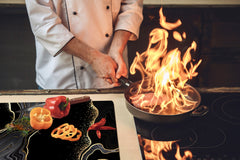 HUGE TEMPERED GLASS COOKTOP COVER – Glass Cutting Board and Worktop Saver DD33 Colourful abstractions Series: Glossy waves