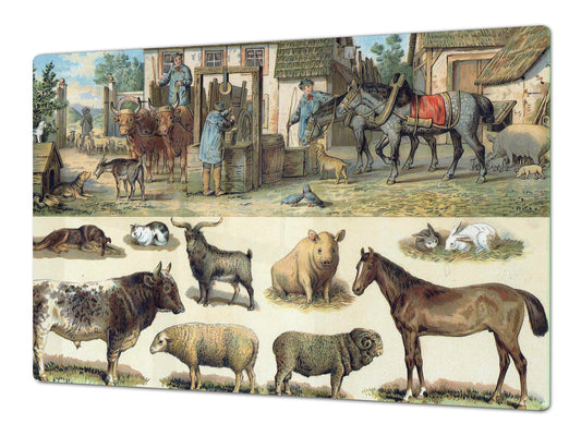 Worktop saver and Pastry Board – Cooktop saver; Series: Outside Series DD19 Rural animals