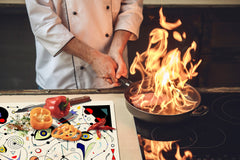 Induction Cooktop Cover – Glass Worktop saver: Fantasy and fairy-tale series DD18 Inspired by Miró