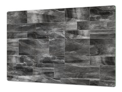 GIGANTIC CUTTING BOARD and Cooktop Cover - Glass Kitchen Board DD35 Textures and tiles 1 Series: Dark grey marble tiles