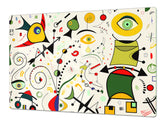 HUGE TEMPERED GLASS CHOPPING BOARD ; Moroccan design Series DD21 Inspired by Miró