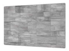 GIGANTIC CUTTING BOARD and Cooktop Cover - Glass Kitchen Board DD35 Textures and tiles 1 Series: Grey irregularity 1