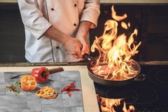 GIGANTIC CUTTING BOARD and Cooktop Cover - Glass Kitchen Board DD35 Textures and tiles 1 Series: Grey irregularity 1