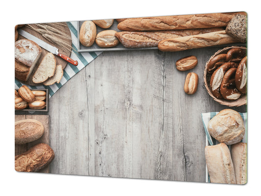 HUGE TEMPERED GLASS CHOPPING BOARD – Bread and flour series DD09 Breakfast rolls 2