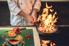 Gigantic Worktop saver and Pastry Board - Tempered GLASS Cutting Board Animals series DD01 A smiling frog 2