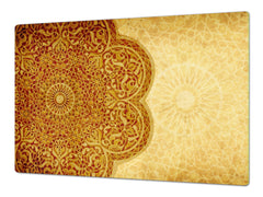 HUGE TEMPERED GLASS CHOPPING BOARD ; Moroccan design Series DD21 Moroccan rose 1