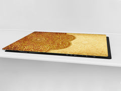 HUGE TEMPERED GLASS CHOPPING BOARD ; Moroccan design Series DD21 Moroccan rose 1