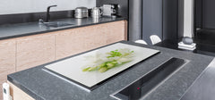 Induction Cooktop Cover – Glass Cutting Board- Flower series DD06B White flowers 1