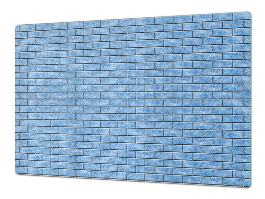 GIGANTIC CUTTING BOARD and Cooktop Cover - Glass Kitchen Board DD35 Textures and tiles 1 Series: Blue ice texture