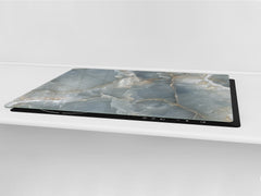 Gigantic Worktop saver and Pastry Board - Tempered GLASS Cutting Board DD21 Marbles 1 Series: Grey grunge stone