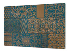 ENORMOUS Tempered GLASS Chopping Board - Induction Cooktop Cover DD36 Textures and tiles 2 Series: Indian style patchwork