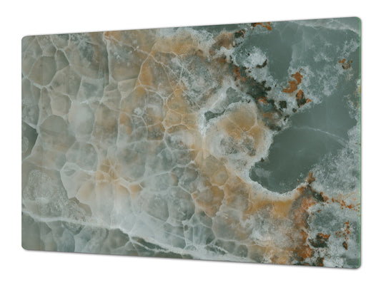 Gigantic Worktop saver and Pastry Board - Tempered GLASS Cutting Board DD21 Marbles 1 Series: Marble waves