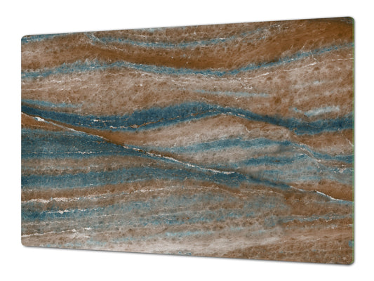 UNIQUE Tempered GLASS Kitchen Board – Impact & Scratch Resistant Cooktop cover DD32 Marbles 2 Series: Colorfoul stone texture