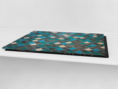 ENORMOUS Tempered GLASS Chopping Board - Induction Cooktop Cover DD36 Textures and tiles 2 Series: Fish scales pattern