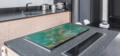 Gigantic Worktop saver and Pastry Board - Tempered GLASS Cutting Board DD21 Marbles 1 Series: Green onyx