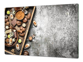 Tempered GLASS Cutting Board - Glass Kitchen Board; Cakes and Sweets Serie DD13 Chocolates 2