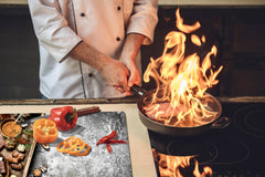 Tempered GLASS Cutting Board - Glass Kitchen Board; Cakes and Sweets Serie DD13 Chocolates 2