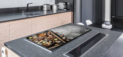 Tempered GLASS Cutting Board - Glass Kitchen Board; Cakes and Sweets Serie DD13 Chocolates 2