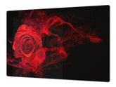 Induction Cooktop Cover – Glass Cutting Board- Flower series DD06B Red rose 1