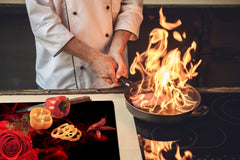 Cubierta de placa de inducción - Tabla para cortar vidrio - Serie de flores DD06B Rosa Roja 1