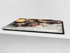 Tempered GLASS Cutting Board - Glass Kitchen Board; Cakes and Sweets Serie DD13 Muffins 2