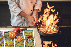 HUGE TEMPERED GLASS CHOPPING BOARD ; Moroccan design Series DD21 Ethnic stripes